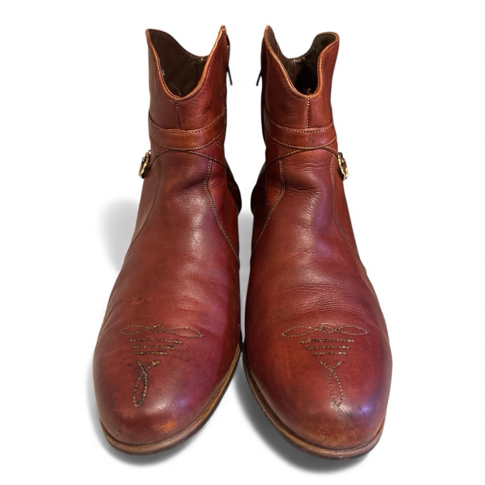Vintage Florsheim Imperial Men's Leather Ankle Boots, Brown Men's – Size 9.5D - Picture 4 of 7